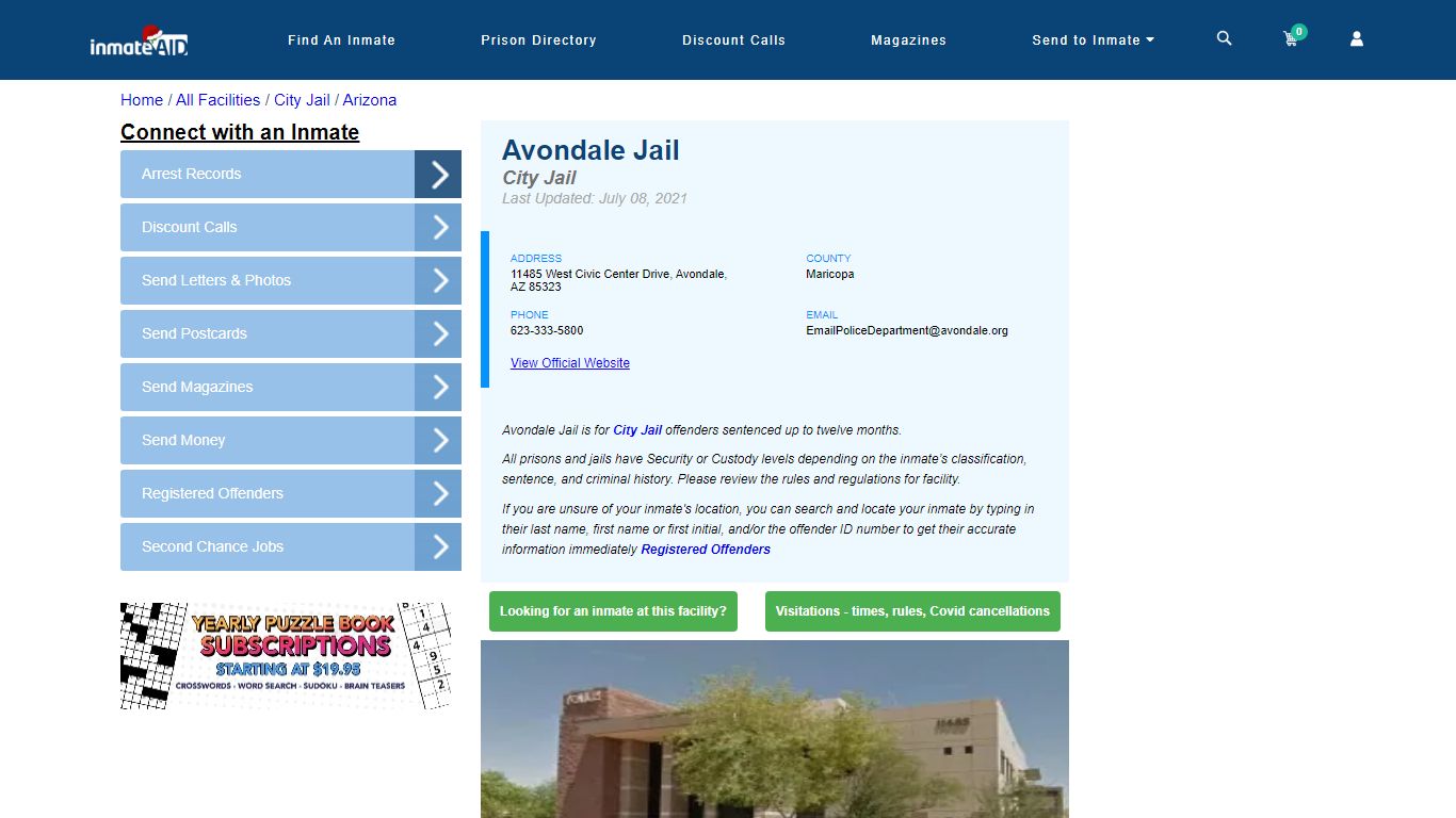 Avondale Jail | Inmate Locator