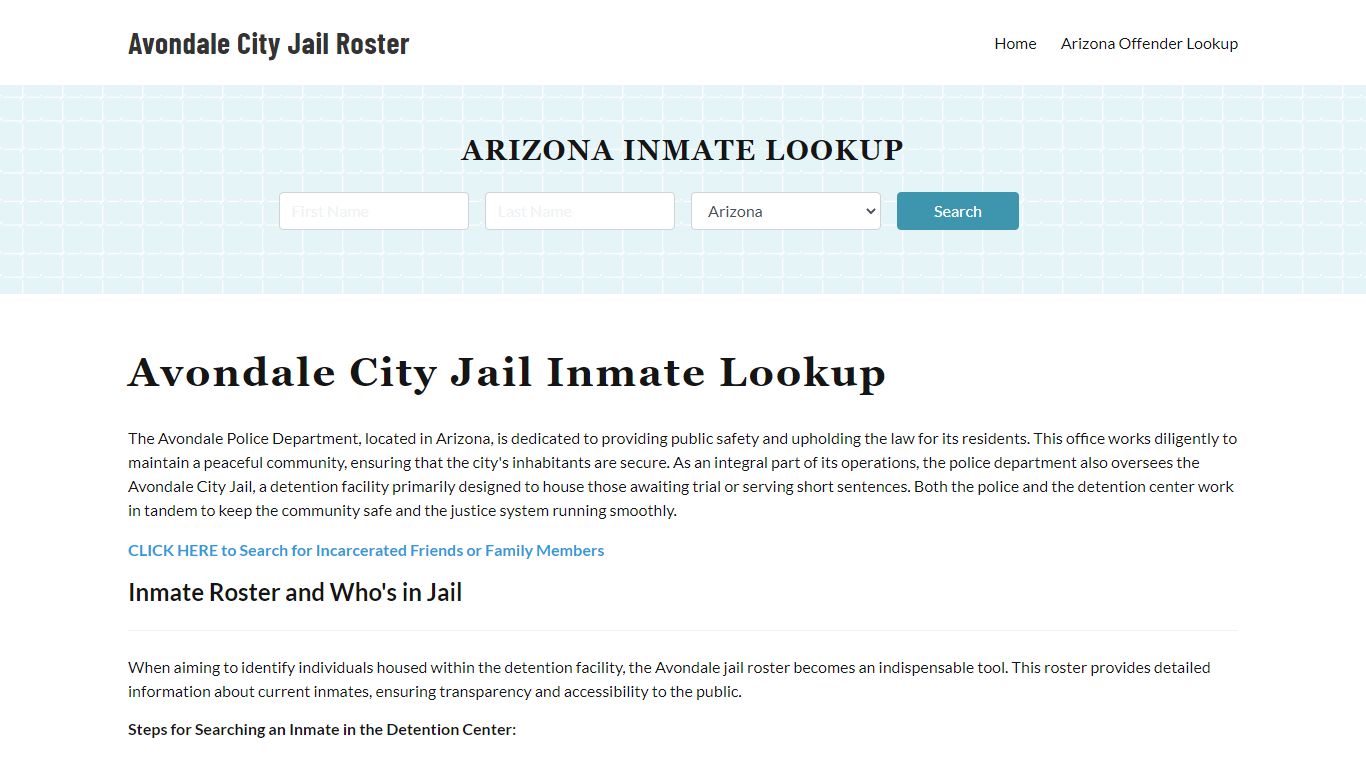 Avondale Police Department & City Jail, AZ Inmate Roster, Arrests, Mugshots