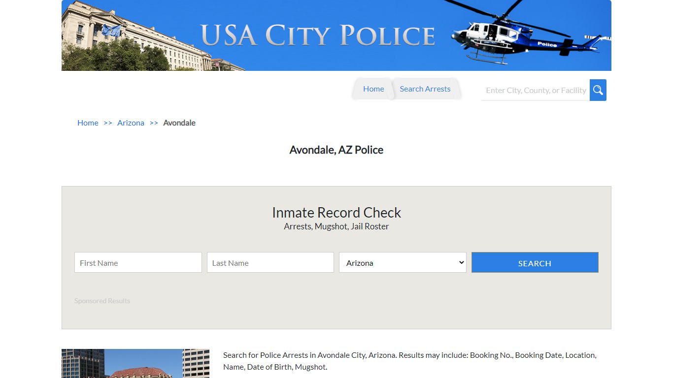 Avondale, AZ Police | Jail Records