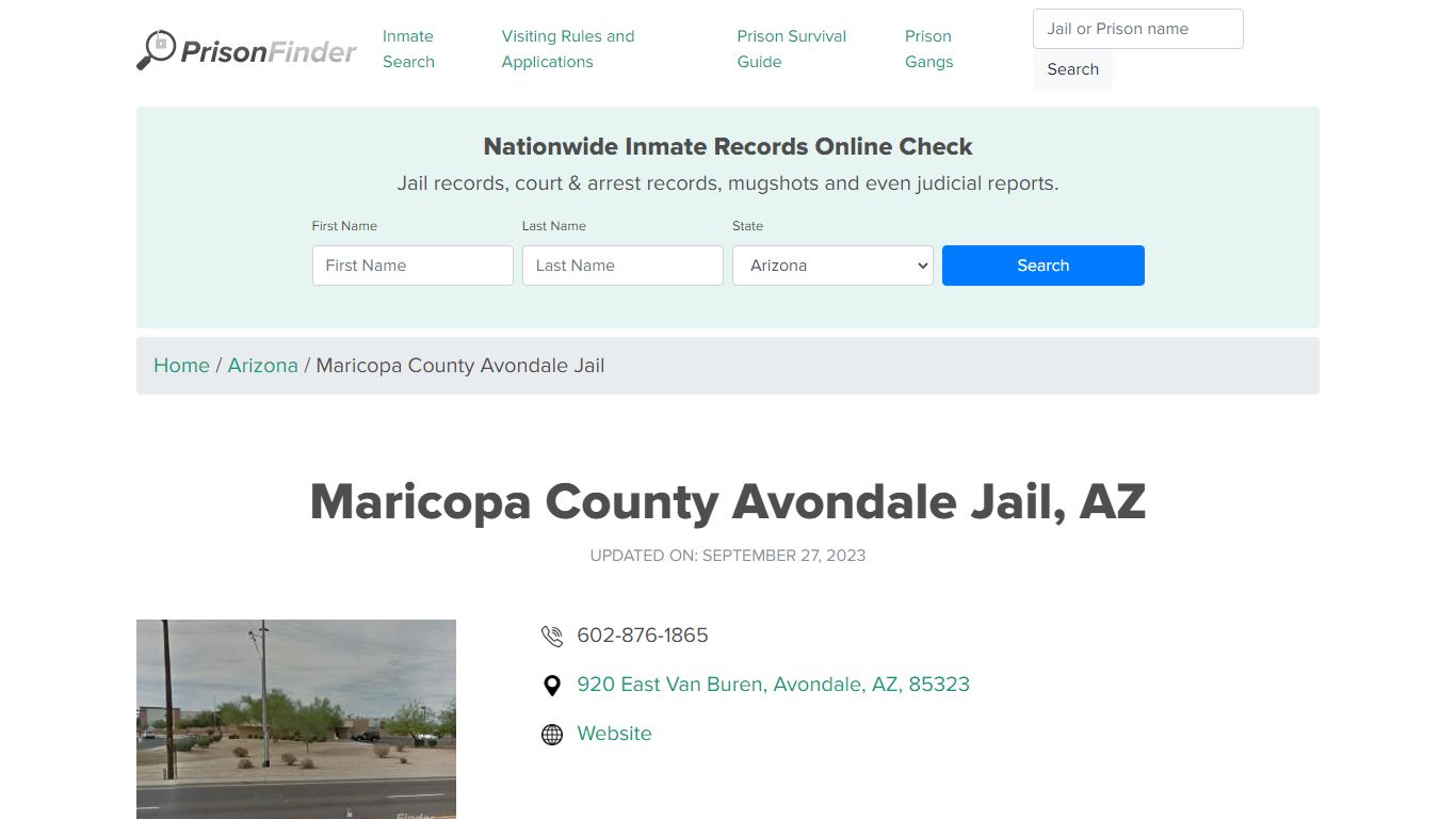 Maricopa County Avondale Jail, AZ Inmate Search, Mugshots, Visitation ...